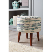 Coaster Furniture 918493 Round Accent Stool Blue and White